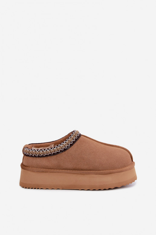 Botas de nieve de ante sintético con franja decorativa Vinceza 97972 marrón