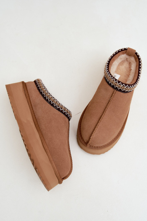 Botas de nieve de ante sintético con franja decorativa Vinceza 97972 marrón