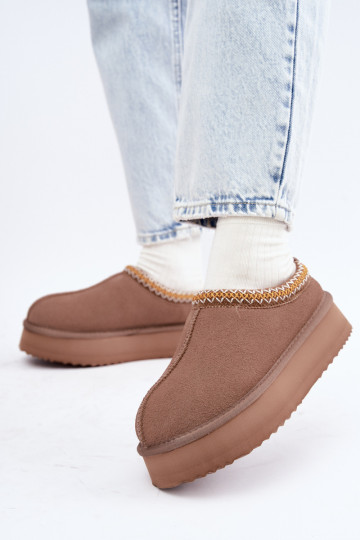 Botas de nieve de ante sintético con franja decorativa Vinceza 97972 arena