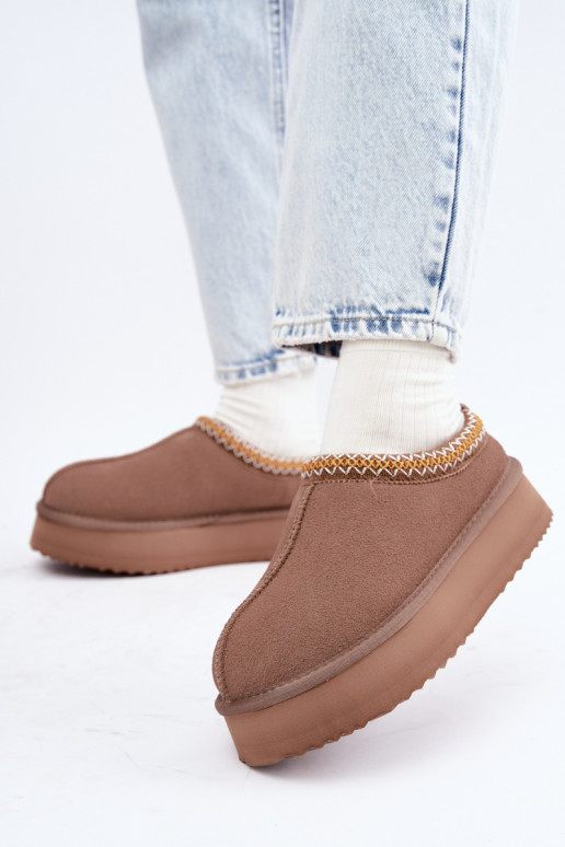 Botas de nieve de ante sintético con franja decorativa Vinceza 97972 arena