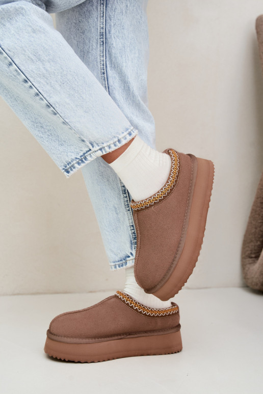 Botas de nieve de ante sintético con franja decorativa Vinceza 97972 arena