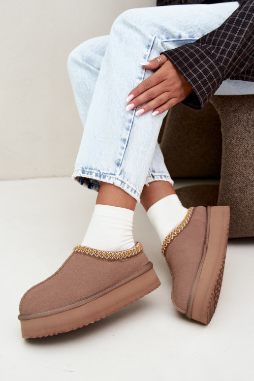 Botas de nieve de ante sintético con franja decorativa Vinceza 97972 arena