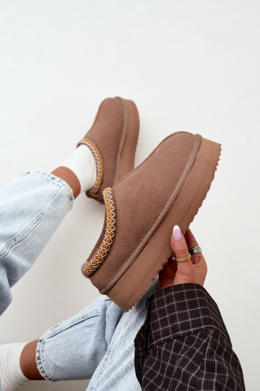 Botas de nieve de ante sintético con franja decorativa Vinceza 97972 arena