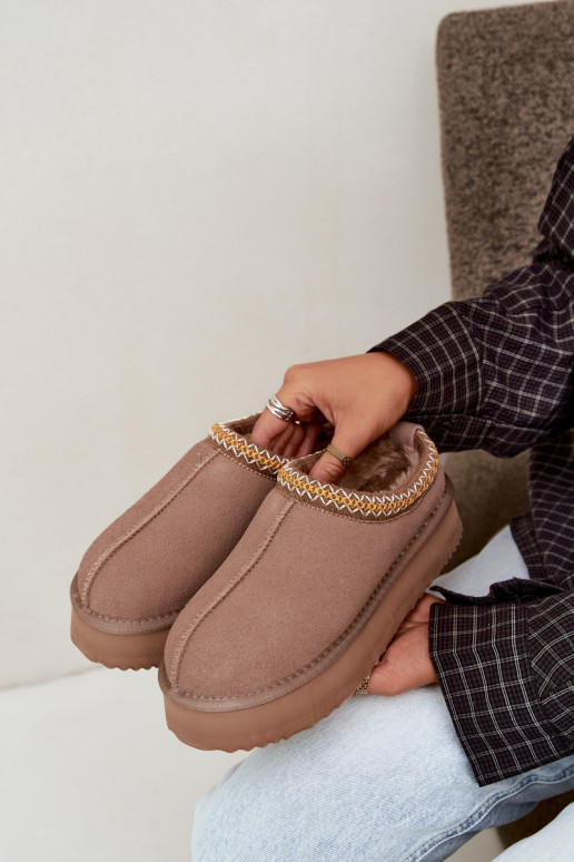 Botas de nieve de ante sintético con franja decorativa Vinceza 97972 arena