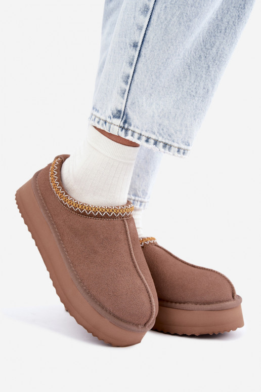 Botas de nieve de ante sintético con franja decorativa Vinceza 97972 arena
