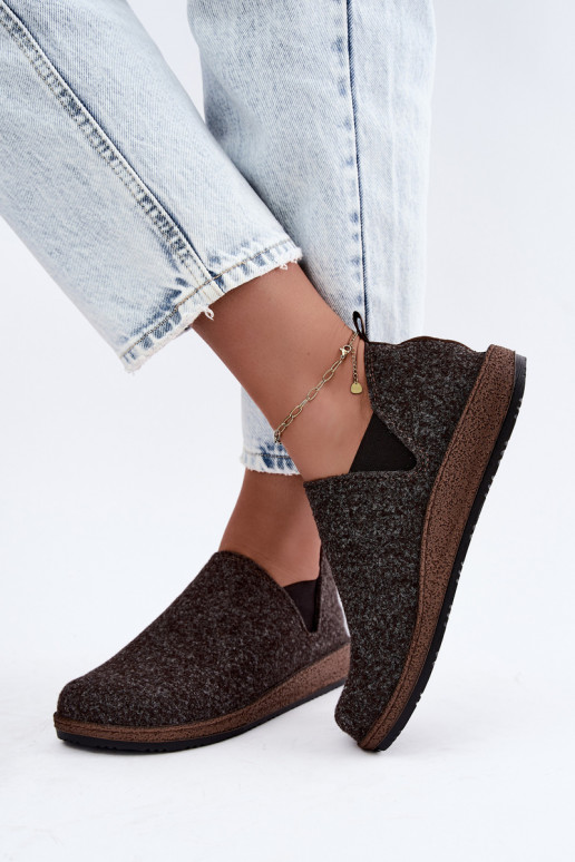 Zapatos de casa para mujer Inblu NL000013 marrón oscuro