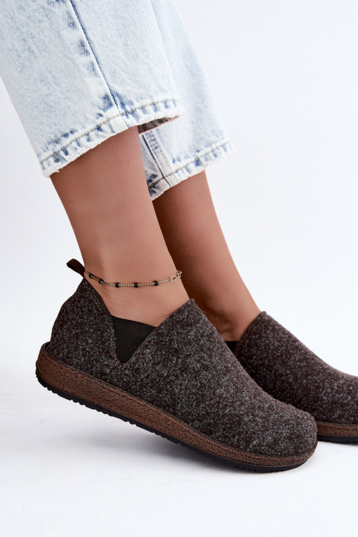 Zapatos de casa para mujer Inblu NL000013 marrón oscuro