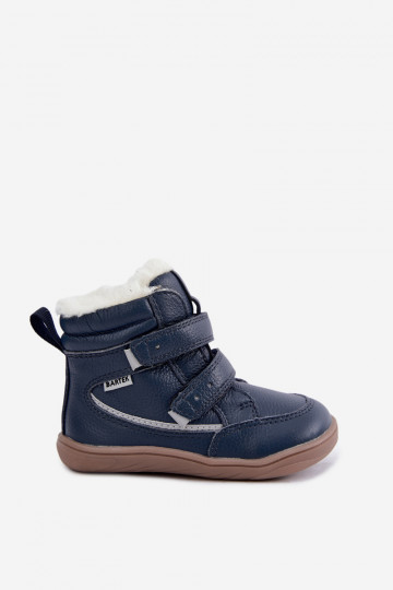 Botas de nieve de cuero para niños Barefoot Bartek 8401456 azul oscuro 2