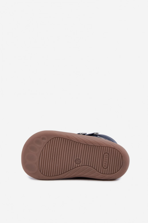 Botas de nieve de cuero para niños Barefoot Bartek 8401456 azul oscuro