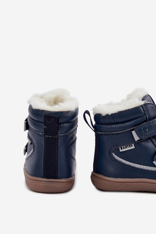 Botas de nieve de cuero para niños Barefoot Bartek 8401456 azul oscuro