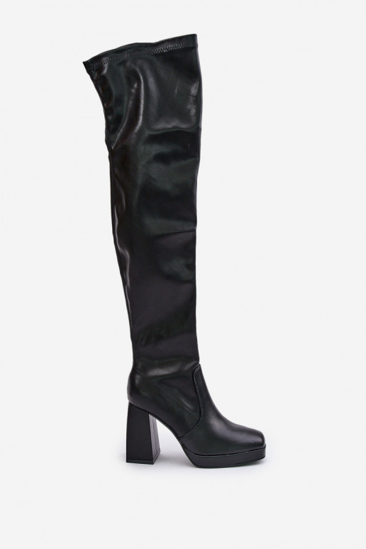Botas altas con tacón en negro Liatheia