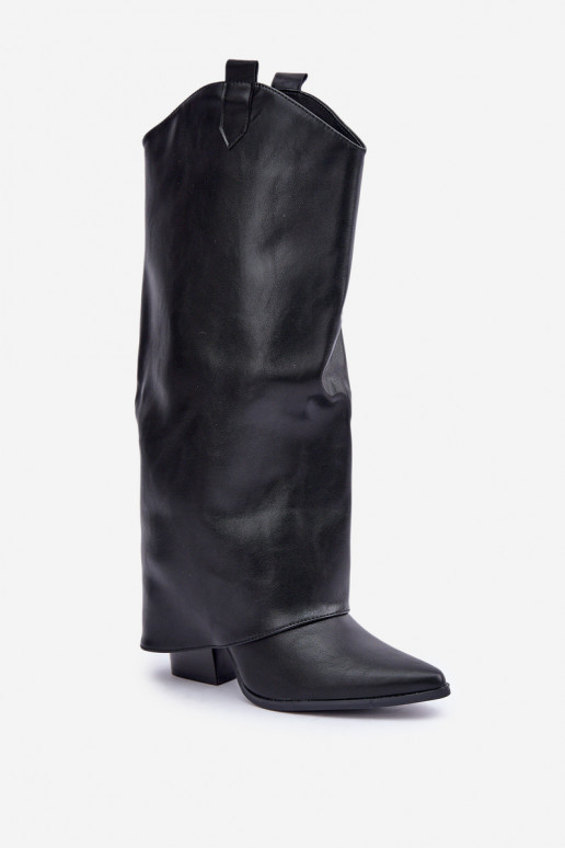 Botas altas tipo slip-on con tacón en negro Rialivia