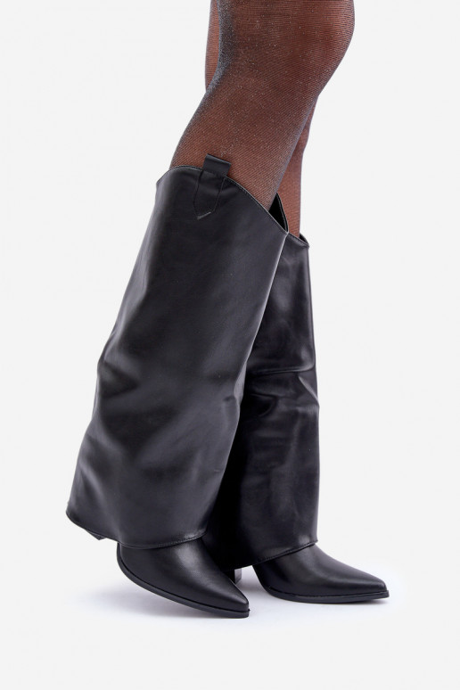 Botas altas tipo slip-on con tacón en negro Rialivia