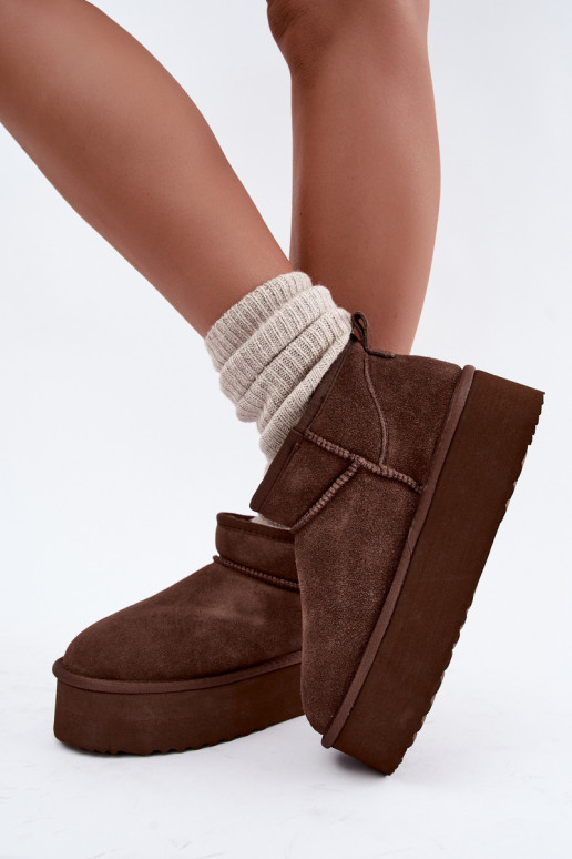 Botas de nieve para mujer de ante natural en color marrón Tairene