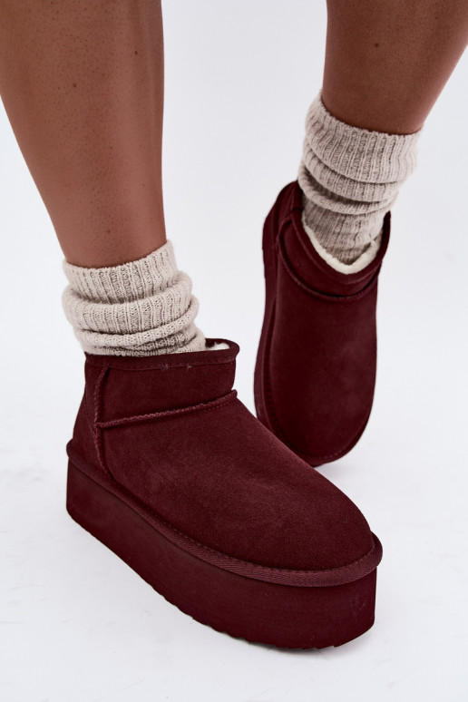 Botas de nieve para mujer de ante natural en color burdeos Tairene