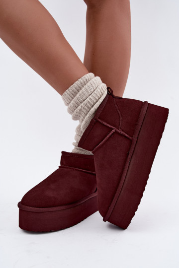 Botas de nieve para mujer de ante natural en color burdeos Tairene 2