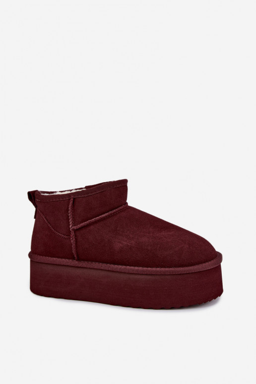 Botas de nieve para mujer de ante natural en color burdeos Tairene