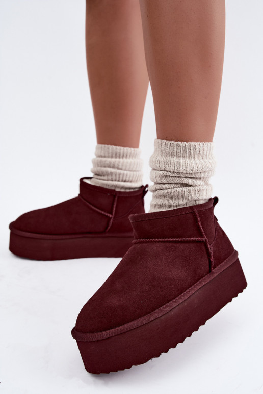 Botas de nieve para mujer de ante natural en color burdeos Tairene