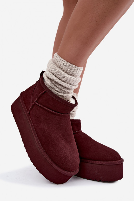 Botas de nieve para mujer de ante natural en color burdeos Tairene