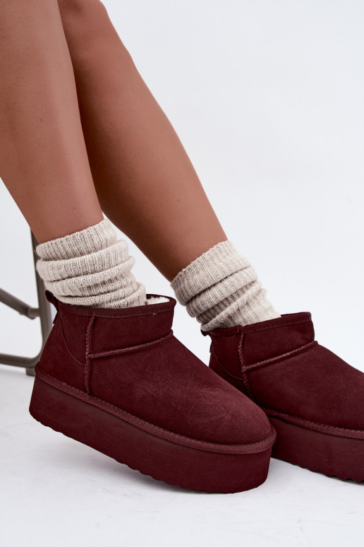 Botas de nieve para mujer de ante natural en color burdeos Tairene