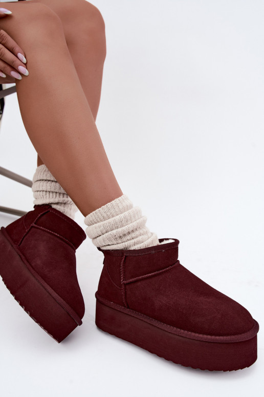 Botas de nieve para mujer de ante natural en color burdeos Tairene