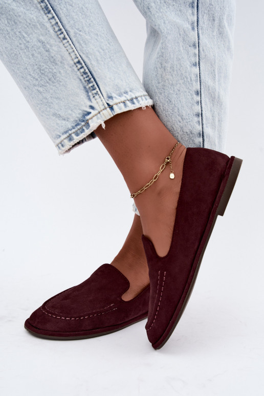 Mocasines para mujer en color burdeos Mireliah
