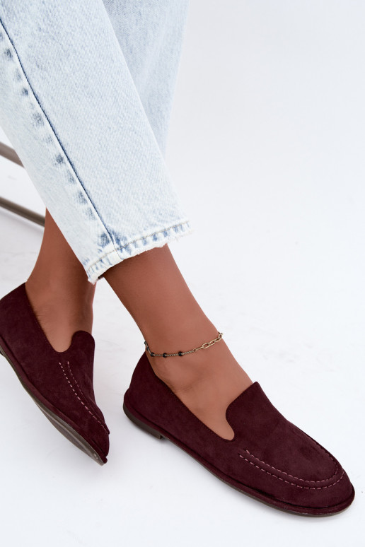 Mocasines para mujer en color burdeos Mireliah