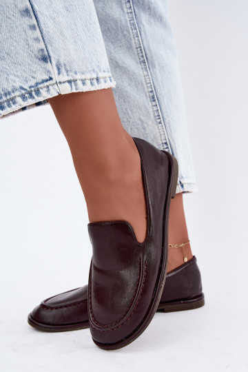 Mocasines para mujer de cuero sintético en color burdeos Mireliah