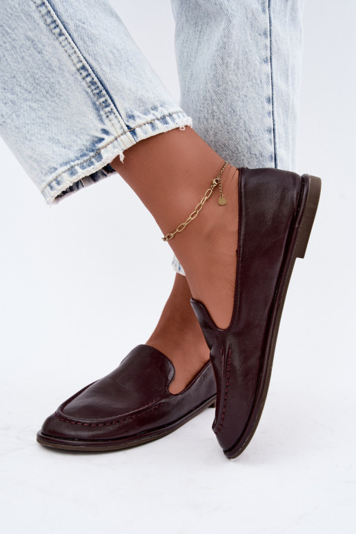 Mocasines para mujer de cuero sintético en color burdeos Mireliah