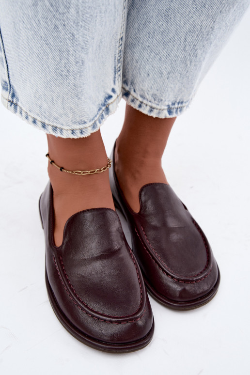 Mocasines para mujer de cuero sintético en color burdeos Mireliah