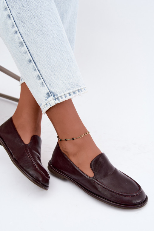 Mocasines para mujer de cuero sintético en color burdeos Mireliah