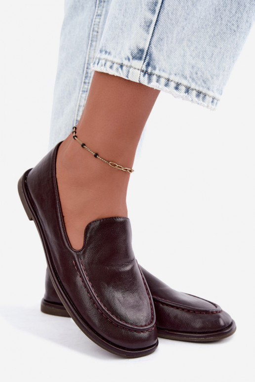 Mocasines para mujer de cuero sintético en color burdeos Mireliah