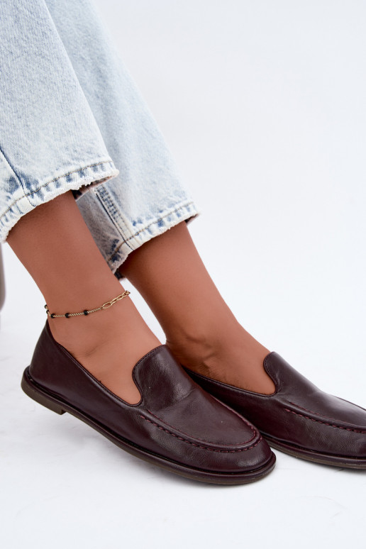 Mocasines para mujer de cuero sintético en color burdeos Mireliah