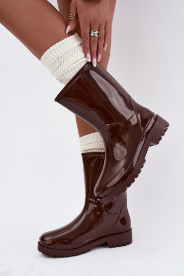 Botas de goma para mujer en color marrón oscuro Elvara