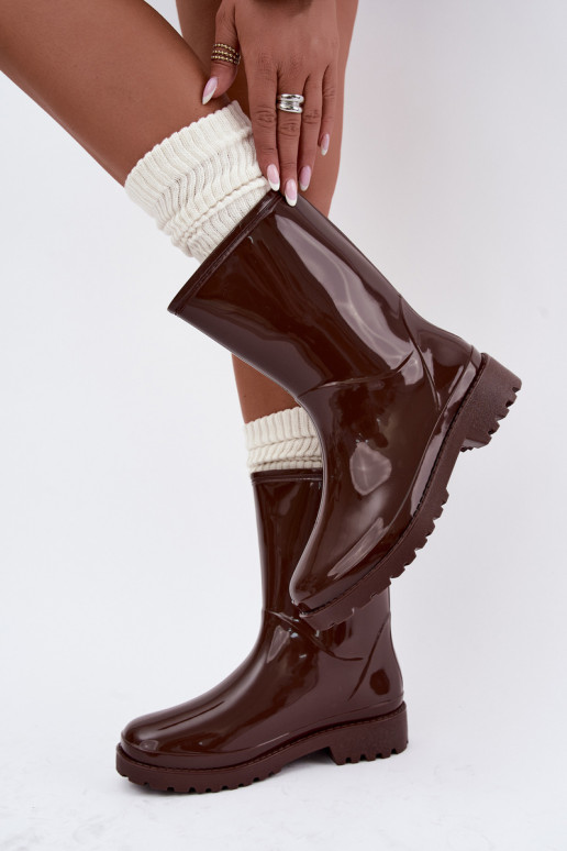 Botas de goma para mujer en color marrón oscuro Elvara