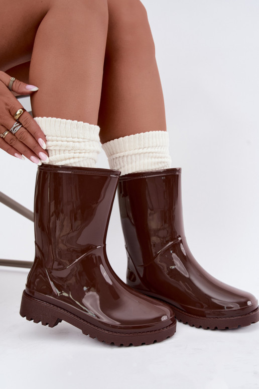 Botas de goma para mujer en color marrón oscuro Elvara