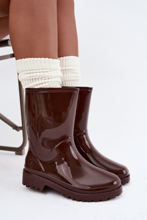Botas de goma para mujer en color marrón oscuro Elvara