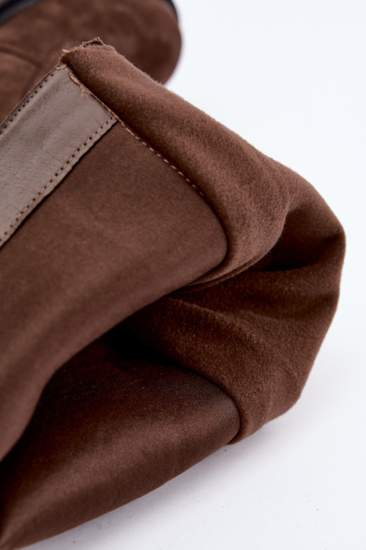 Botas altas y cálidas con plataforma y cordones en marrón Cressida