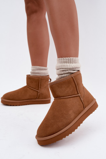 Botas de nieve cálidas de ante sintético con piel en el interior en color marrón Amandine 2