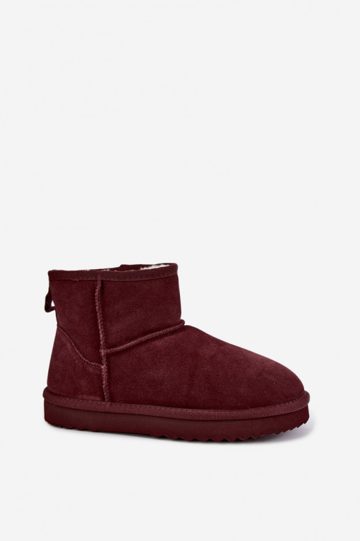 Botas de nieve cálidas de ante sintético con piel en el interior en negro Amandine