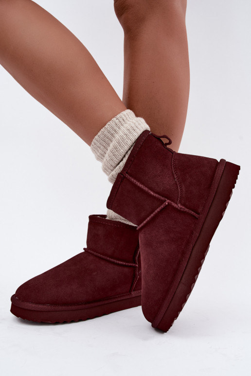 Botas de nieve cálidas de ante sintético con piel en el interior en negro Amandine