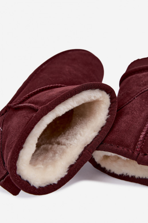 Botas de nieve cálidas de ante sintético con piel en el interior en negro Amandine