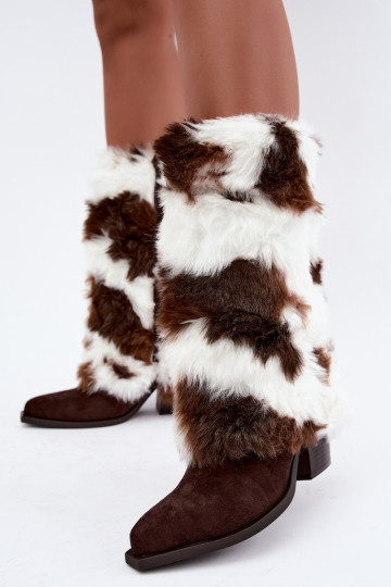Botas altas marrones cálidas con piel Saphielle 2