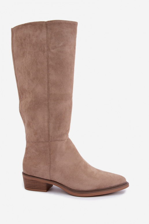 Botas altas de arena cálidas de ante con tacón bajo Philomene