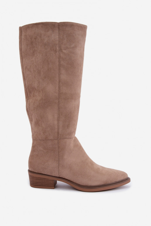 Botas altas de arena cálidas de ante con tacón bajo Philomene
