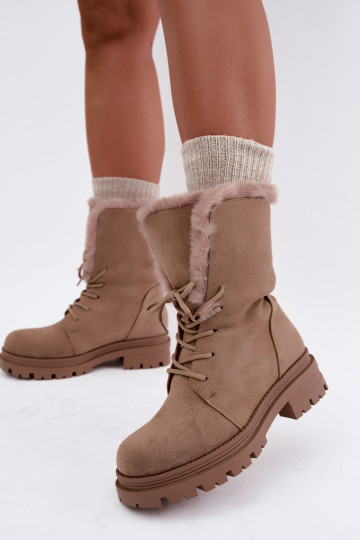 Botines cálidos de arena con cordones y piel en el interior Heloise 2