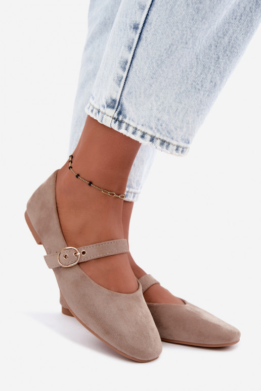 Bailarinas estilo Mary Jane en color arena Nolenne