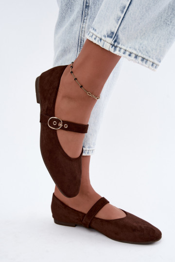 Bailarinas estilo Mary Jane en color chocolate Nolenne