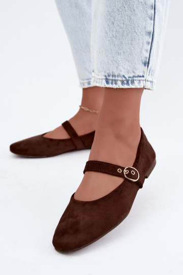 Bailarinas estilo Mary Jane en color chocolate Nolenne 2