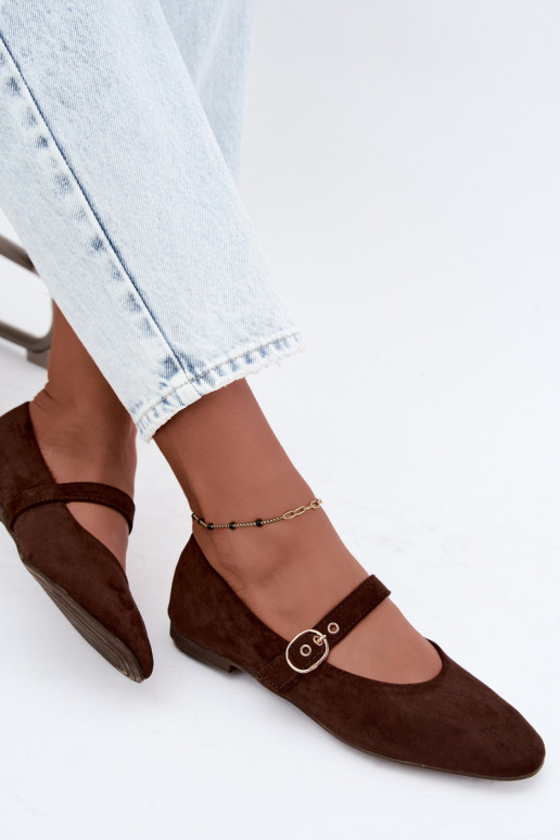 Bailarinas estilo Mary Jane en color chocolate Nolenne